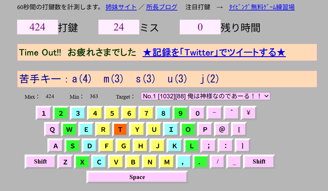 打鍵トレーナー424打鍵（kamino kohaku）